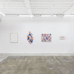 Installation view of Scott Albrecht's exhibition "What Holds Us" at Hashimoto Contemporary, San Francisco. Depicted from left to right: "A Silent Echo," "Tracing Time," "Poems for Tomorrow," and "A Lasting Exhale."