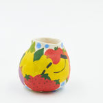 Jackie Brown small ceramic pinch pot with fruit painted on it
