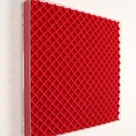 Red felt textured rectangle with a clear acrylic frame
