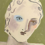 semi-abstracted painting of woman's face