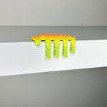 blob sculpture in yellow, orange and green