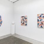 Installation view of Scott Albrecht's exhibition "What Holds Us" at Hashimoto Contemporary, San Francisco. Depicted from left to right: "Slow Feeling," "Same/Anew," "Hold A Moment," and "Outside of Time."