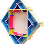 CHIAOZZA - side view of the wall sculpture "Triple Diamond."