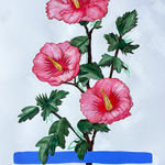 collage of three pink flowers on a branch