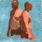 Painting of two men in the water