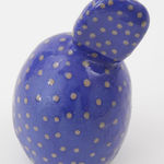 Jen Dwyer sculpture - two blue rounded stacked shapes with light dot accents