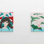Installation view of Ivory Yeunmi Lee's paintings at Hashimoto Contemporary Los Angeles.