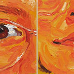 Emilio Villalba painting of woman in orange