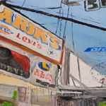 Madison Brooks - detail image of the painting "Birds on the Block"