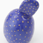 Jen Dwyer sculpture - two blue rounded stacked shapes with light dot accents