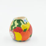 Jackie Brown small ceramic pinch pot with fruit painted on it