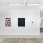 Installation view of Scott Albrecht's exhibition "What Holds Us" at Hashimoto Contemporary, San Francisco. Depicted from left to right: "Resting in A Memory," "The Gravity We Find," and "The Path Of Time."