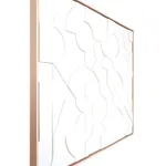 Scott Albrecht wood relief painting, all white abstract forms