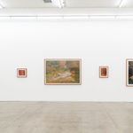 Installation image of Rachel Gregor's paintings at Hashimoto Contemporary Los Angeles