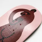 skateboard deck with nude figure on pink background