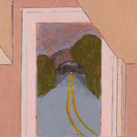 Painting of a picture of a road with a tunnel