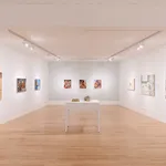 installation view of works at Bedford Gallery's exhibition "Observations of a Still Life" featuring Natalie Juncadella's work "Desde la Ventana"