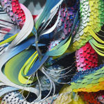 Crystal Wagner colorful abstract biomorphic paper sculpture