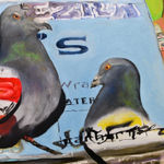 Madison Brooks - detail image of the painting "Birds on the Block"