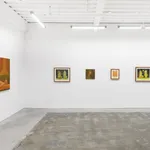 Installation image of the painting "The Astillbe" by Rachel Gregor.