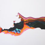 1010 abstract painting orange detail