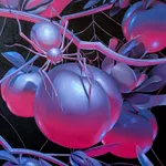 painting of large luscious fruits with a spider crawling amongst them by Megan Ellen MacDonald