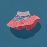 close up of skirt on a blue background