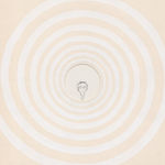 Paper cut out of a white spiral with a little wide eyed creature in the middle of it