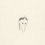 Drawing of a girl with a bored look on her face