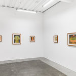 Installation image of the painting "Portrait of Saint Fina Sculpture" by Rachel Gregor.