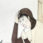 detail image of a woman eating eggs