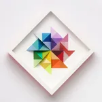 wooden geometric wall sculpture by Sean newport - rainbow