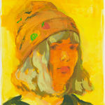 Painting of a woman in a yellow color scheme