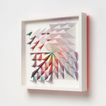 wooden wall sculpture with rainbow colors