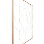 Scott Albrecht wood relief painting, all white subtle shapes