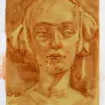 Watercolor portrait by Rachel Gregor of a woman's face