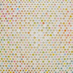 horizontal rectangular bubble painting with pastel and white color palette