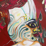 Rina Banerjee, Stolen lives, beetle black drops littered darkness, hid her and twice that hid the mischief of men. Blackened...