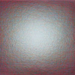 horizontal rectangular thread painting, red edges with elliptical white center