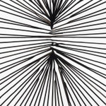 Detail of the center of Tundo showing where all the lines meet in the uneven center of the circle