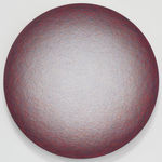 circular thread painting, ombre from edge to center, maroon to white