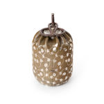 Hiraku Sudo, Antique Textile Pattern Silk Pouch-Shaped Tea Caddy 古裂文様仕覆型茶入, 2023