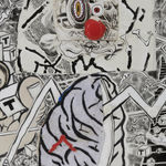 TRENTON DOYLE HANCOCK, The Skint Alterpiece: Vegans Make Deposits at the Tofu Bank, 2020