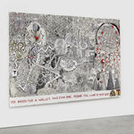 TRENTON DOYLE HANCOCK, The Skint Alterpiece: Vegans Make Deposits at the Tofu Bank, 2020