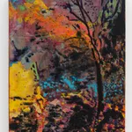 Max Ruf, Untitled (phthalo green lines, connected, white over black, red and green), 2023- 25