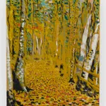 Max Ruf, Untitled (phthalo green lines, connected, white over black, red and green), 2023- 25