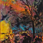 Max Ruf, Untitled (phthalo green lines, connected, white over black, red and green), 2023- 25