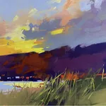 Tony Allain PS, PSA, MPANZ, Sunset, Loch Tay SOLD