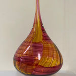 Bob Crooks, Spinning Top vase - ruby & amber