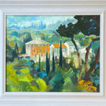 Alex Brown, Tuscan villa through the umbrella trees